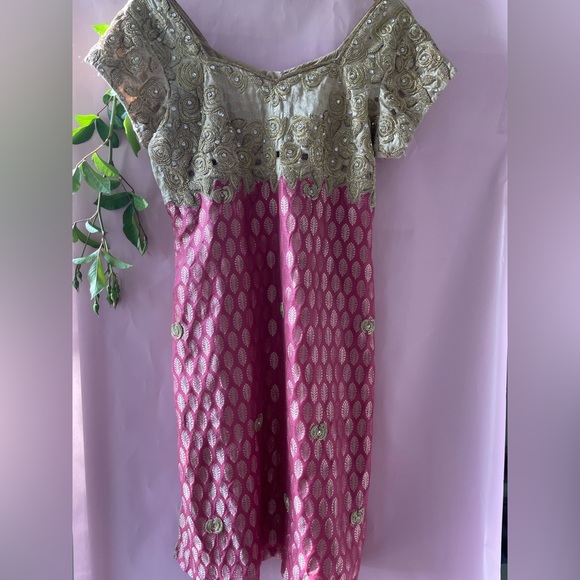 Salwar Kameez ready to wear readymade party designer pink brocade designer - Picture 3 of 5